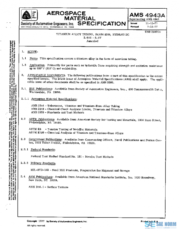 SAE AMS4943A PDF SAE AMS4943A PDF