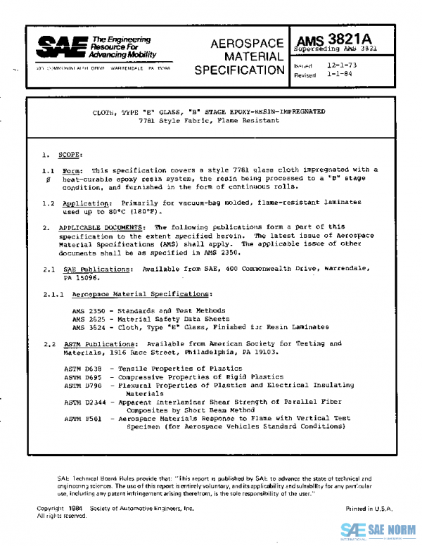 SAE AMS3821A PDF