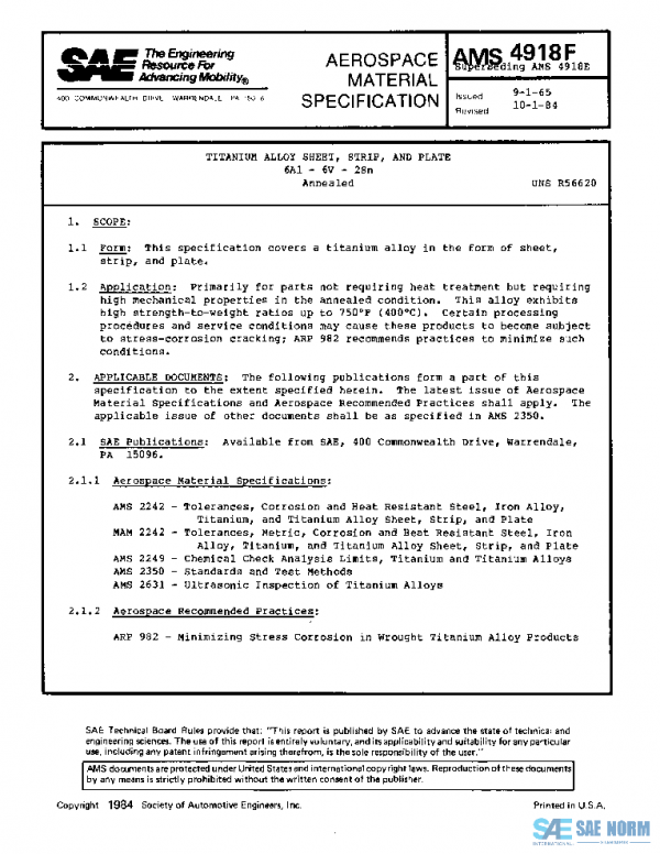 SAE AMS4918F PDF