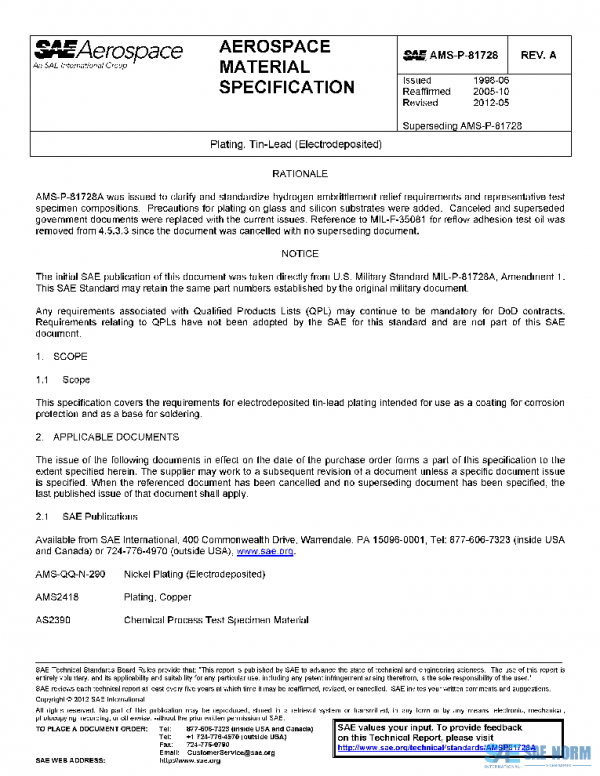 SAE AMSP81728A PDF