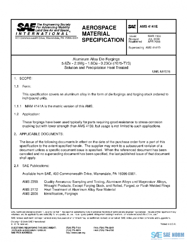 SAE AMS4141E PDF
