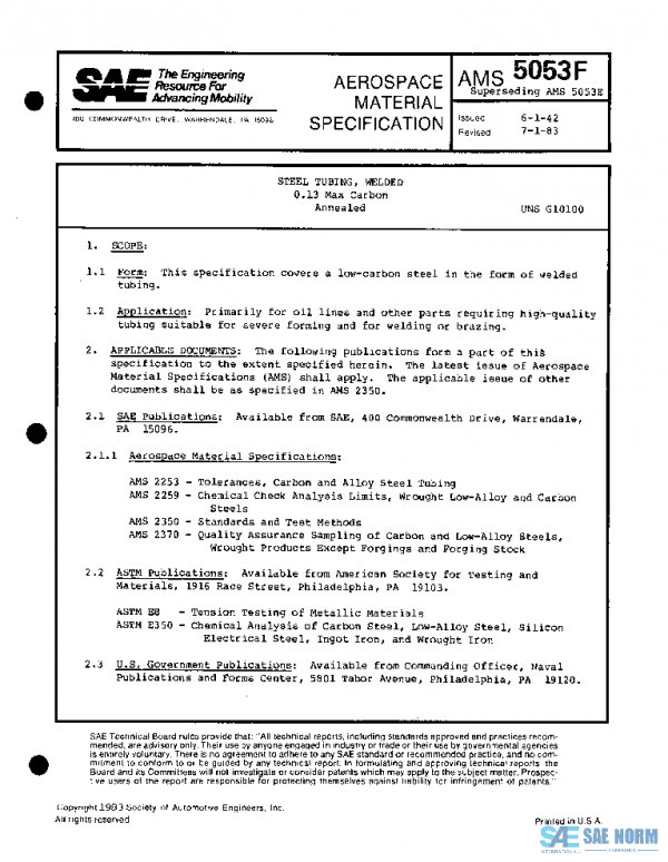 SAE AMS5053F PDF SAE AMS5053F PDF