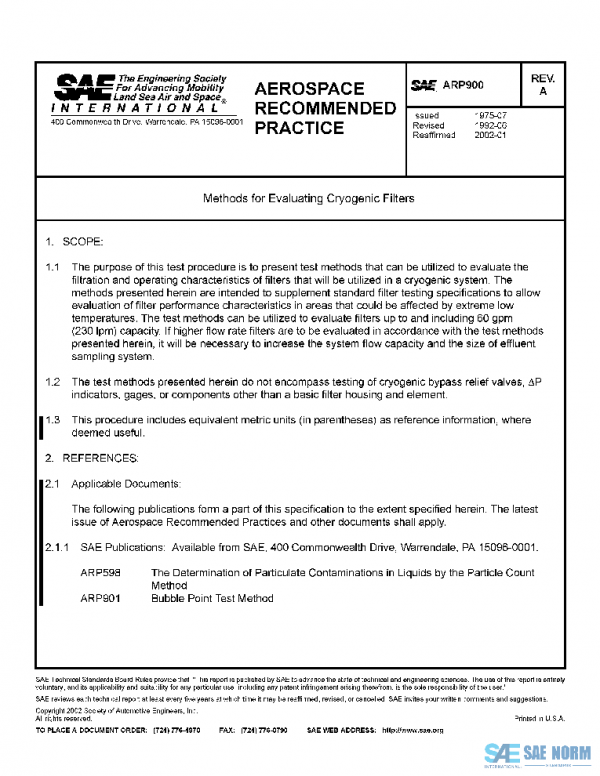 SAE ARP900A PDF SAE ARP900A PDF