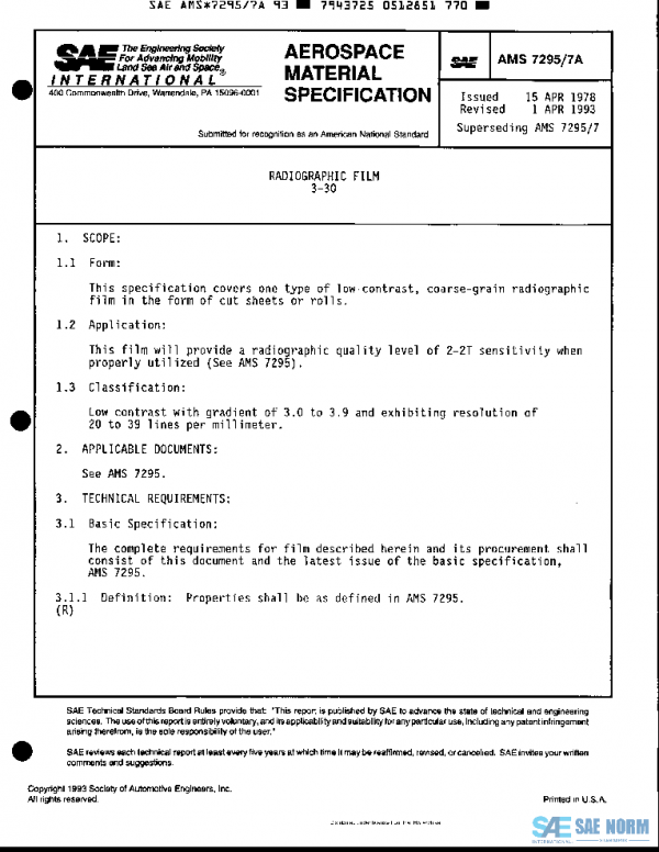 SAE AMS7295/7A PDF