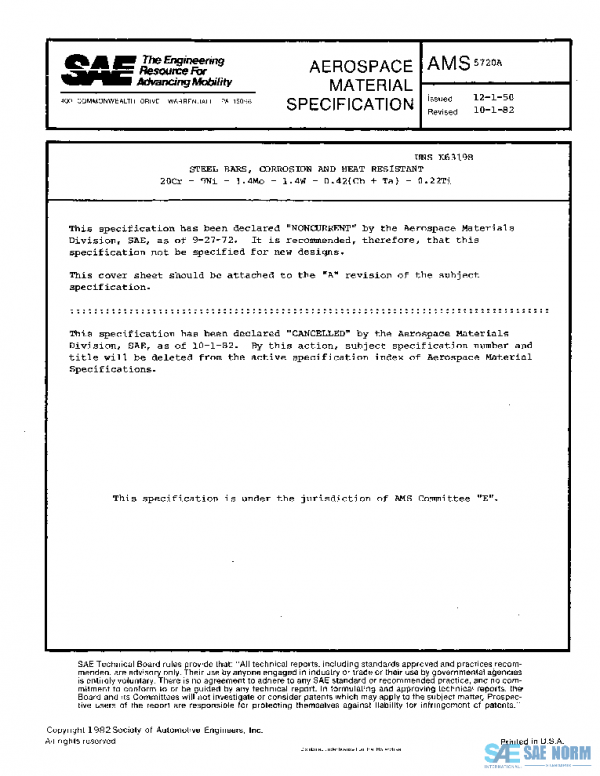 SAE AMS5720A PDF SAE AMS5720A PDF