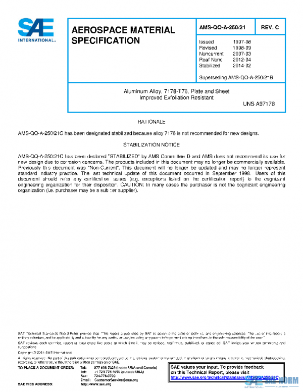 SAE AMSQQA250/21C PDF
