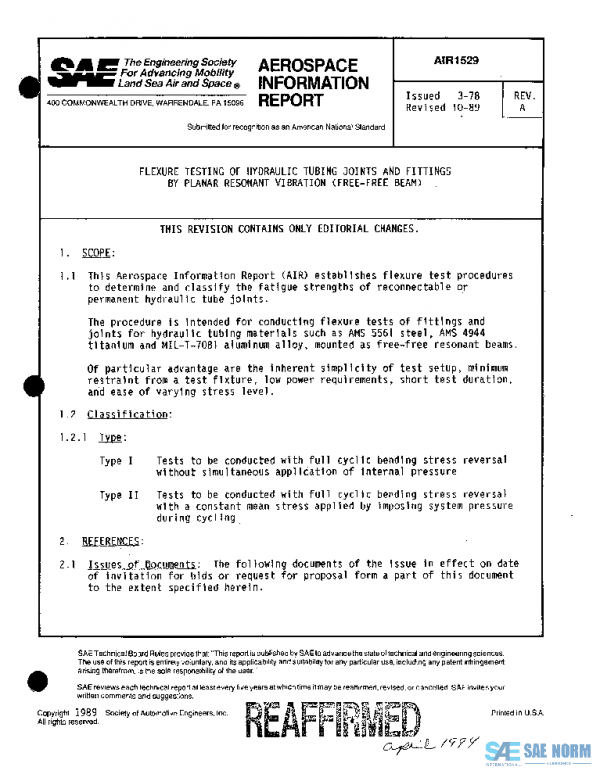 SAE AIR1529 PDF SAE AIR1529 PDF