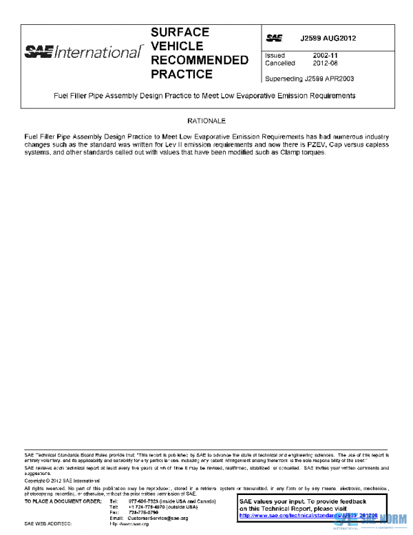 SAE J2599_201208 PDF