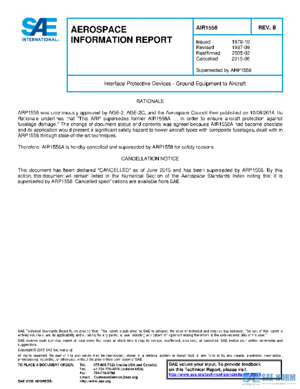 SAE AIR1558B PDF SAE AIR1558B PDF