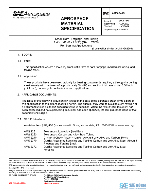 SAE AMS6440L PDF SAE AMS6440L PDF