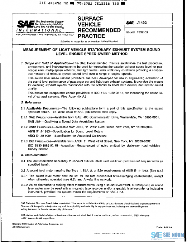 SAE J1492_199203 PDF SAE J1492_199203 PDF