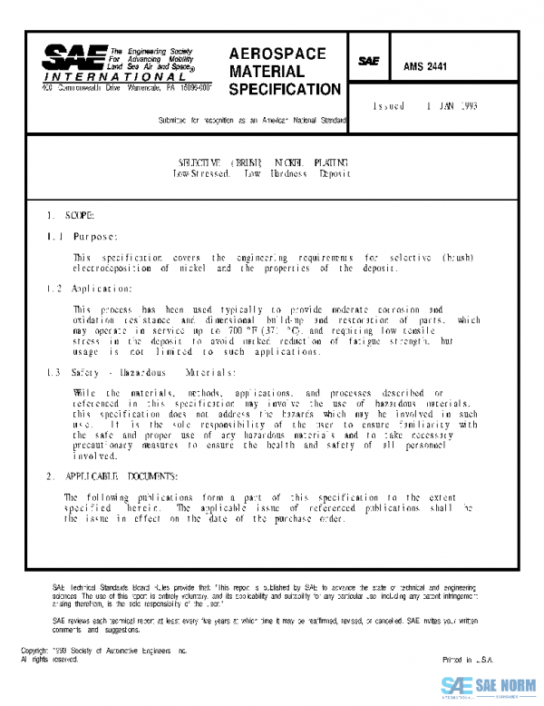 SAE AMS2441 PDF SAE AMS2441 PDF