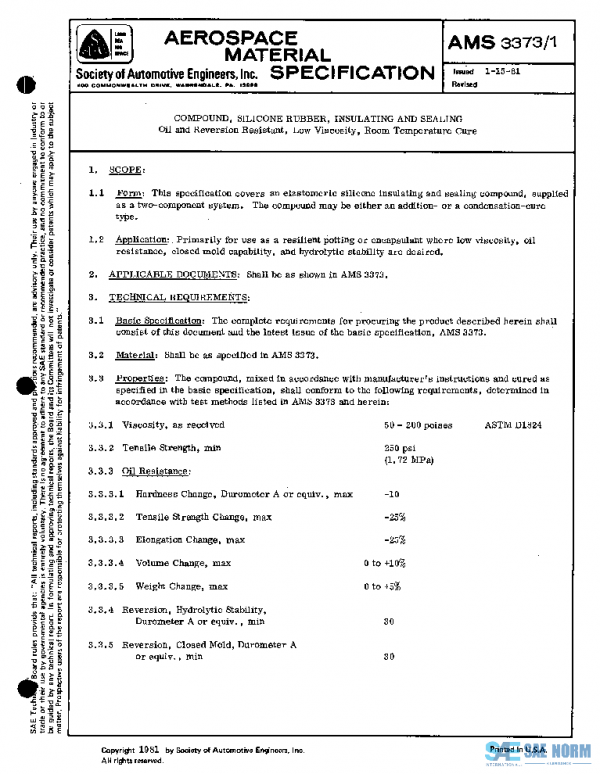 SAE AMS3373/1 PDF