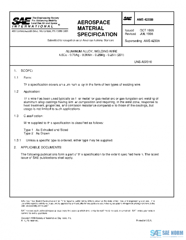 SAE AMS4233B PDF SAE AMS4233B PDF