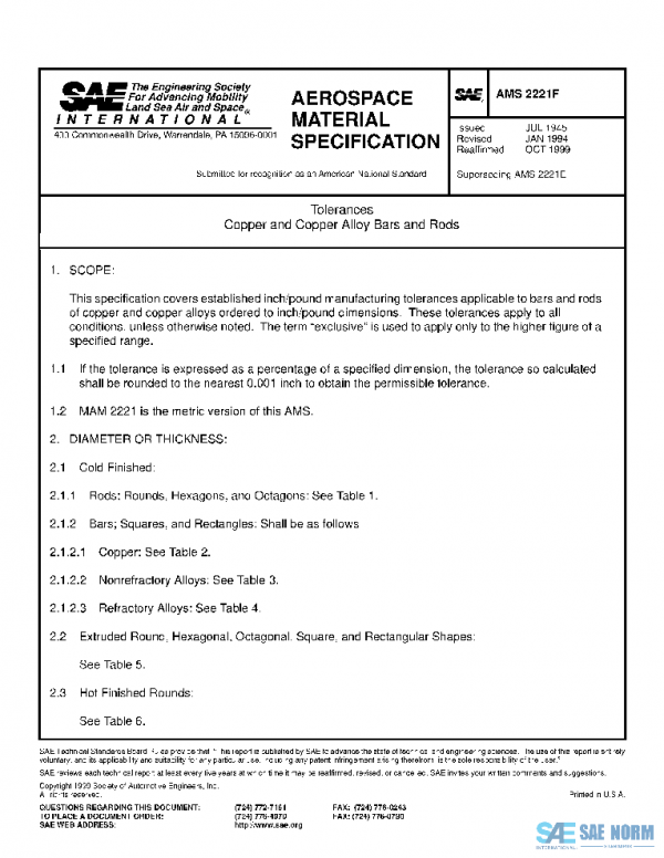 SAE AMS2221F PDF SAE AMS2221F PDF