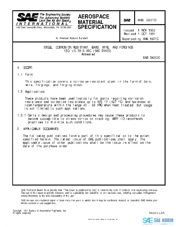SAE AMS5621D PDF SAE AMS5621D PDF