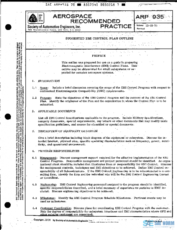 SAE ARP935 PDF SAE ARP935 PDF