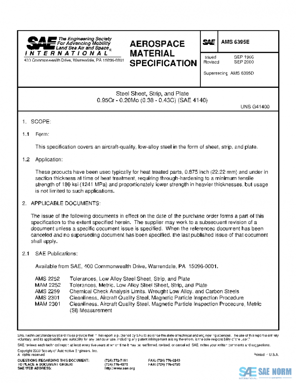 SAE AMS6395E PDF SAE AMS6395E PDF