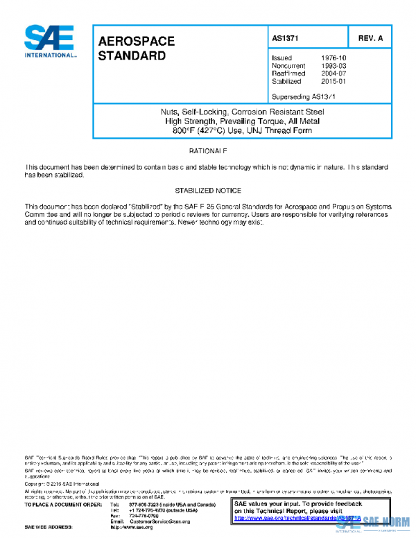 SAE AS1371A PDF SAE AS1371A PDF