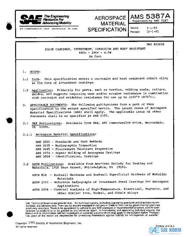 SAE AMS5387A PDF