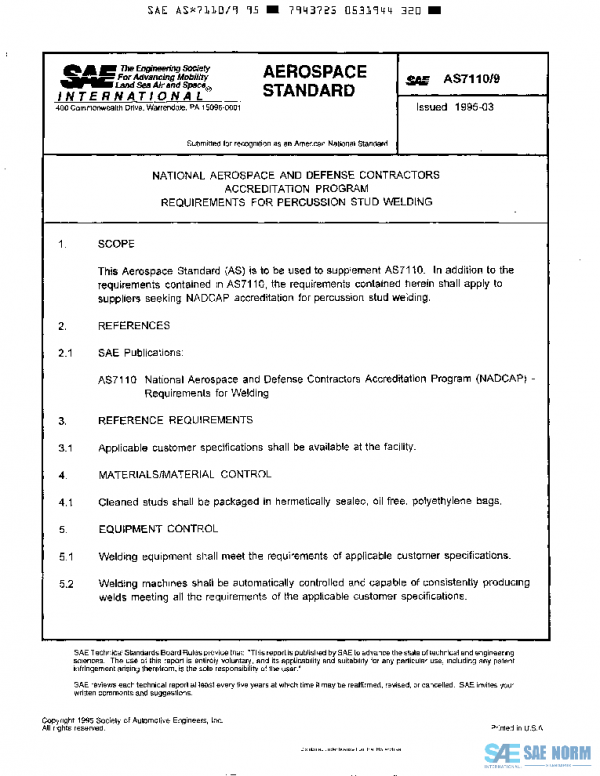 SAE AS7110/9 PDF SAE AS7110/9 PDF