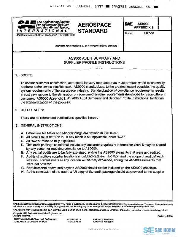 SAE AS9000-APPNDX1 PDF