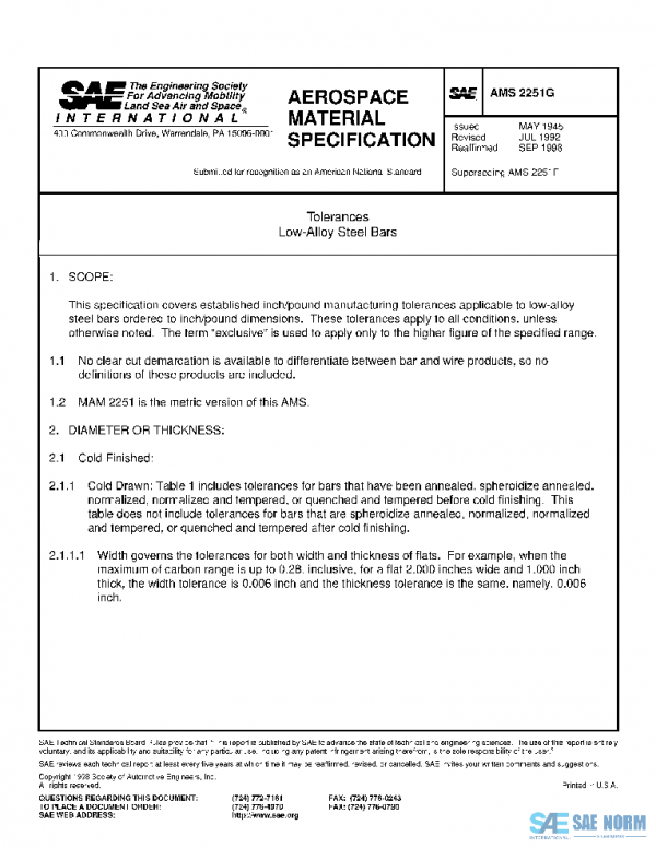 SAE AMS2251G PDF SAE AMS2251G PDF