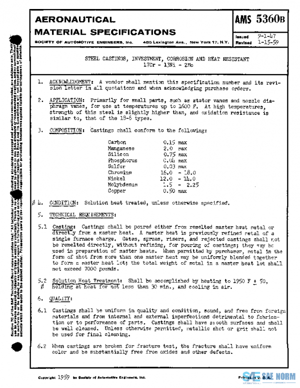 SAE AMS5360B PDF SAE AMS5360B PDF