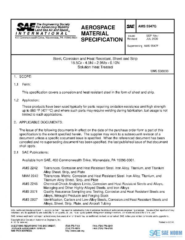 SAE AMS5547G PDF