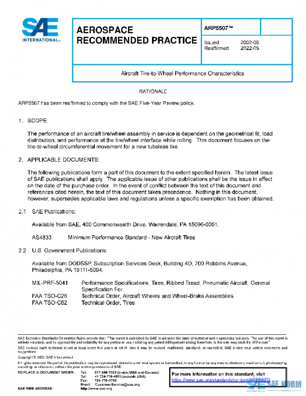 SAE ARP5507 PDF SAE ARP5507 PDF
