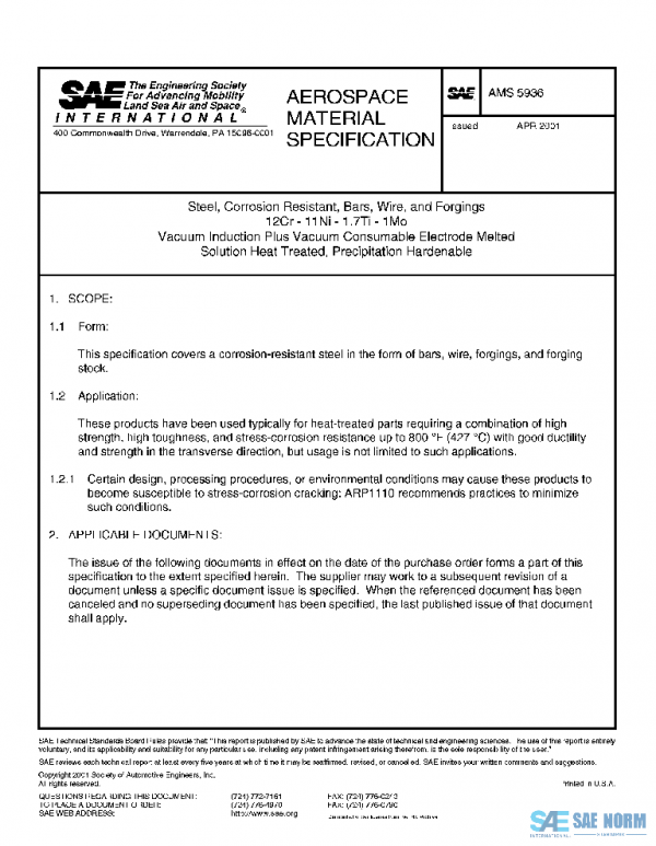 SAE AMS5936 PDF SAE AMS5936 PDF