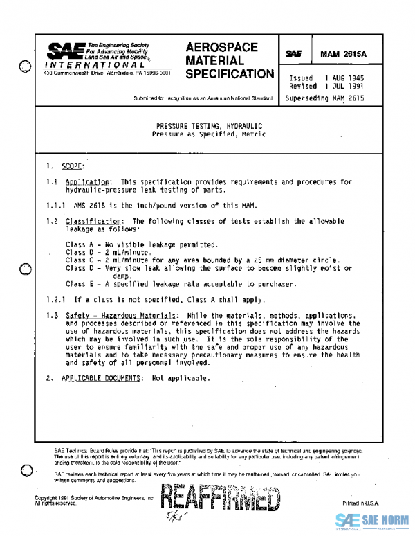 SAE MAM2615A PDF