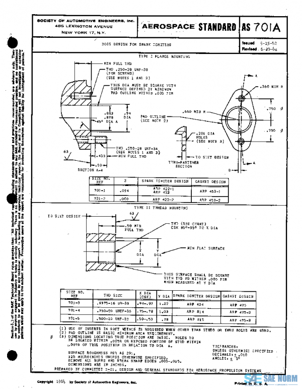 SAE AS701A PDF