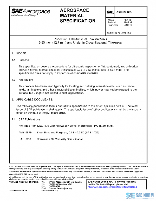 SAE AMS2632A PDF SAE AMS2632A PDF