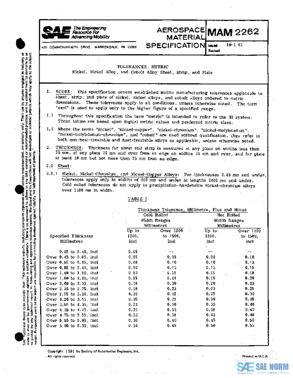 SAE MAM2262 PDF