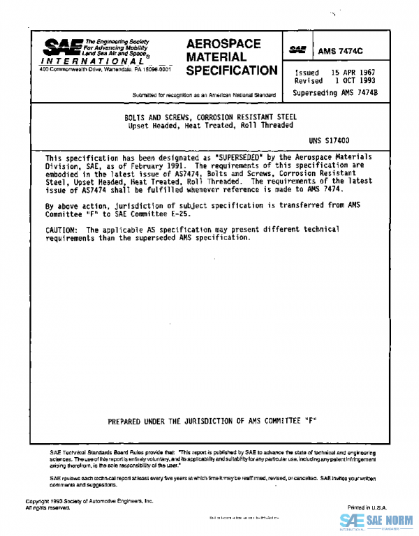 SAE AMS7474C PDF SAE AMS7474C PDF