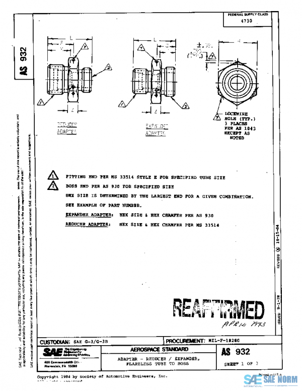 SAE AS932 PDF