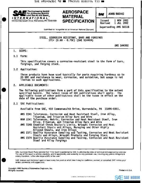 SAE AMS5631C PDF SAE AMS5631C PDF