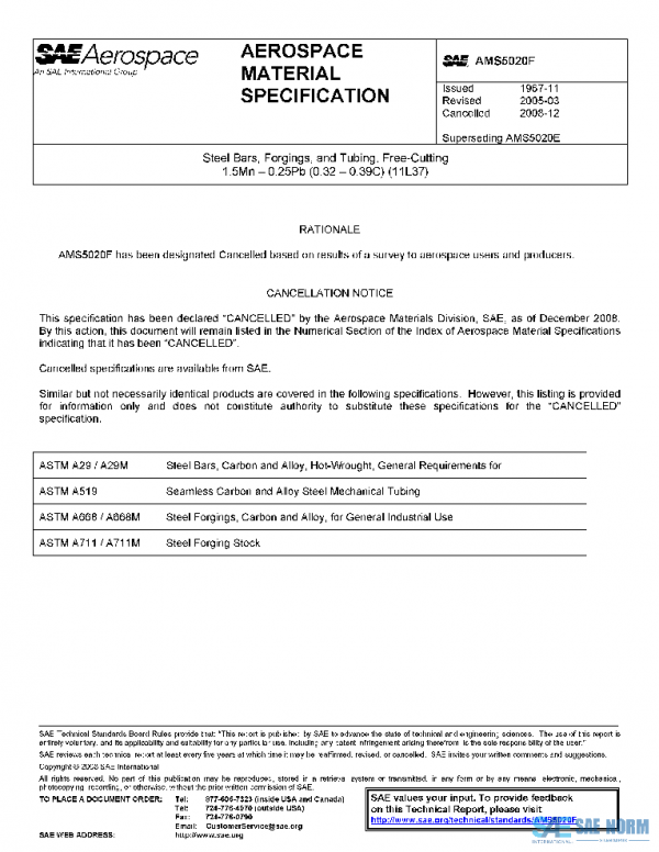 SAE AMS5020F PDF