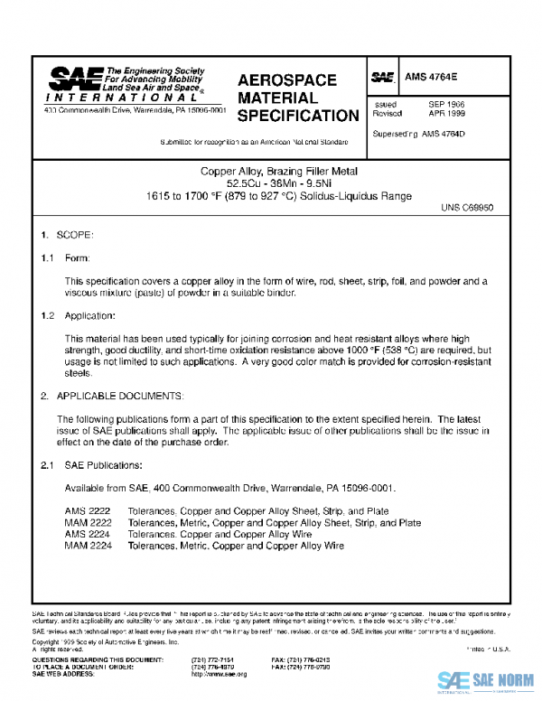 SAE AMS4764E PDF