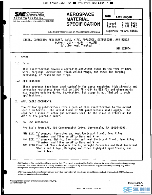 SAE AMS5656B PDF
