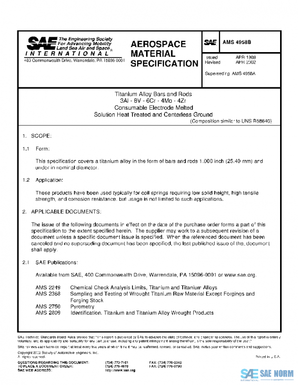 SAE AMS4958B PDF