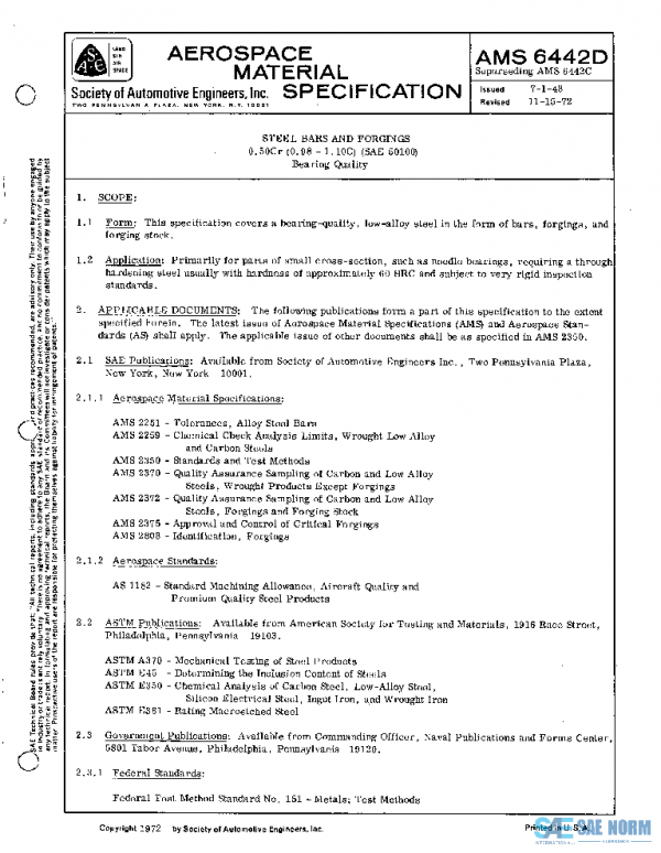 SAE AMS6442D PDF SAE AMS6442D PDF