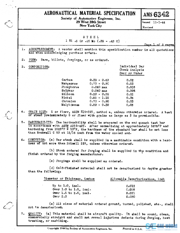 SAE AMS6342 PDF SAE AMS6342 PDF