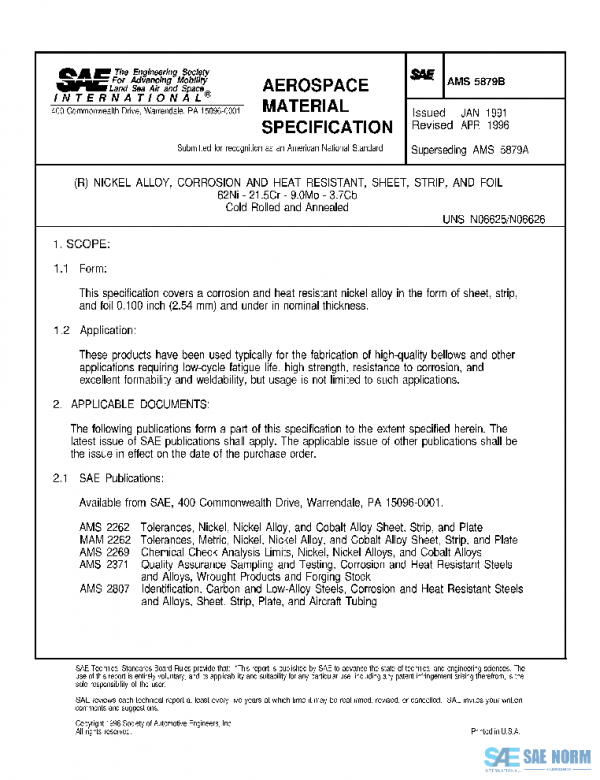 SAE AMS5879B PDF SAE AMS5879B PDF