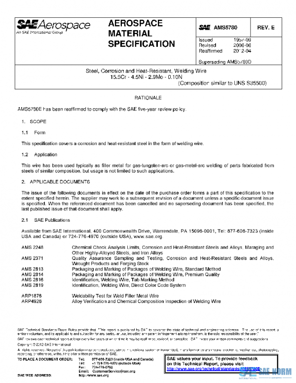 SAE AMS5780E PDF SAE AMS5780E PDF