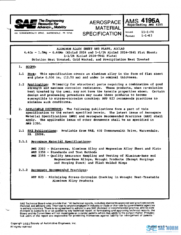 SAE AMS4195A PDF SAE AMS4195A PDF