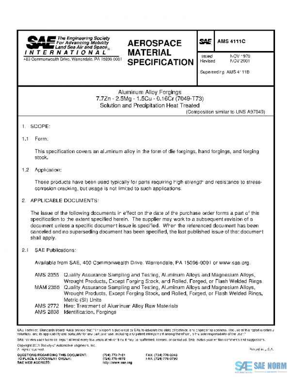 SAE AMS4111C PDF SAE AMS4111C PDF