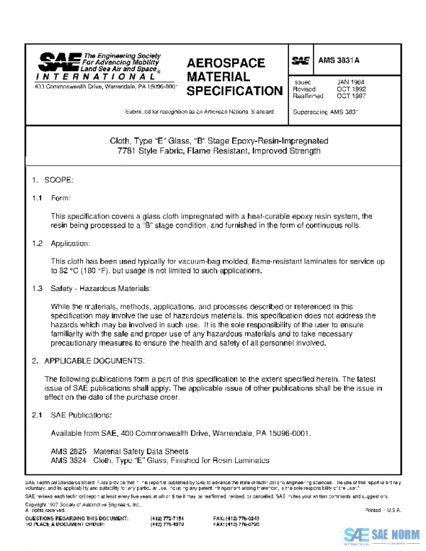SAE AMS3831A PDF SAE AMS3831A PDF