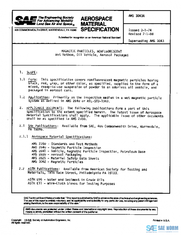 SAE AMS3043A PDF SAE AMS3043A PDF